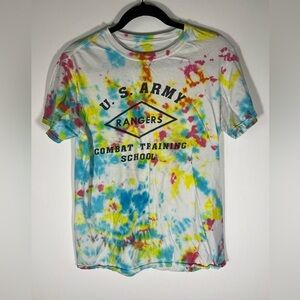 US Army Rangers tie-dye tshirt logo sz M womens streetwear festival comfy